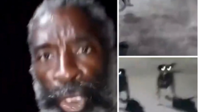I serve a living God – Man prays fervently in tongues to chase away multiple wild dogs (video)