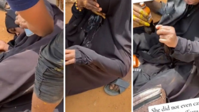 Muslim lady observing Ramadan fast faints and refuses to take the drink given to her by passersby