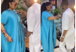Video of actress Rita Dominic and her husband, Fidelis Anosike, doing the trending Pluto dance