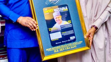 Sen Uba Sani, Executive Governor of Kaduna State, received 100 Most Notable Peace Icons Africa 2024