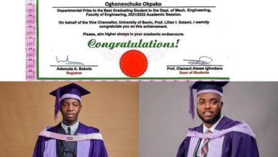 UNIBEN Best Graduating Student Gifted ₦1 Million by Prof. Chris Imumolen
