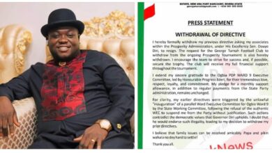 PRESS STATEMENT FROM GEORGE TURNER ON  WITHDRAWAL OF DIRECTIVE