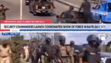 Security Commanders Launch Coordinated Show Of Force in Yenagoa Bayelsa State, ahead of Pro Tinubu/Wike rally coming up next month.