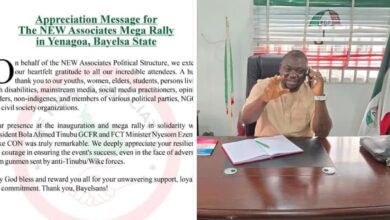 Appreciation Message for the NEW Associates Mega Rally in Yenagoa, Bayelsa State