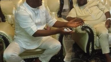 JUST IN:  BAYELSA PDP ACTING CHAIRMAN GEORGE TURNAH VISITS INC PRESIDENT PROF. BENJAMIN OKABA
