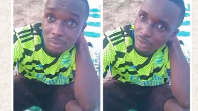 VANDAL CAUGHT DESTROYING BILLBOARD AT OPOLO ROUNDABOUT IN BAYELSA STATE