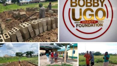 BOBBY UGO CHARITY FOUNDATION KICK START FOUNDATION OF A MINI PAVILION AT OKOLOBA/SABAGREIA IN KOLOKUMA-OPOKUMA LGA OF BAYELSA STATE