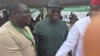 Bayelsa acting PDP Chairman George Turnah accompanied his Leader  Nyesom Ezenwo Wike for the commissioning of newly constructed access roads in Giri District, Abuja