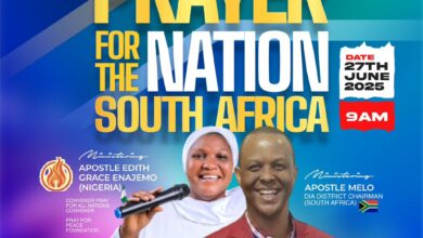 Apostle Edith Grace Specially invites you and members of your family to her Special Prayer Mandate of PROTECTION and PEACE for the great Nation of South Africa