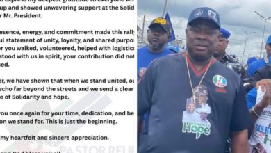 Pastor Reuben Appreciates Lovers of president Tinubu for coming out ‘em mass for the just concluded Solidarity walk