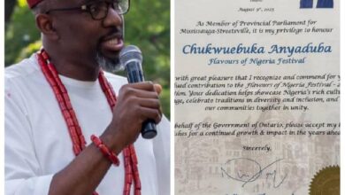 Chukwuebuka Anyaduba bags recognition from Ontario Government for host Flavours of Nigeria Festival in Ontario
