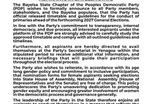 PDP Releases Timetable, Guidelines for 2027 Primaries in Bayelsa