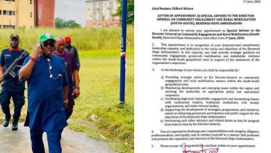 BREAKING NEWS. Chief Reuben Wilson Appointed Special Adviser on Community Engagement and Rural Mobilisation for South-South by Renewed Hope Ambassadors
