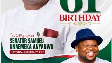 TURNAH CELEBRATES PDP NATIONAL SECRETARY, DISTINGUISHED SENATOR SAMUEL ANYANWU, ON 61ST BIRTHDAY ANNIVERSARY